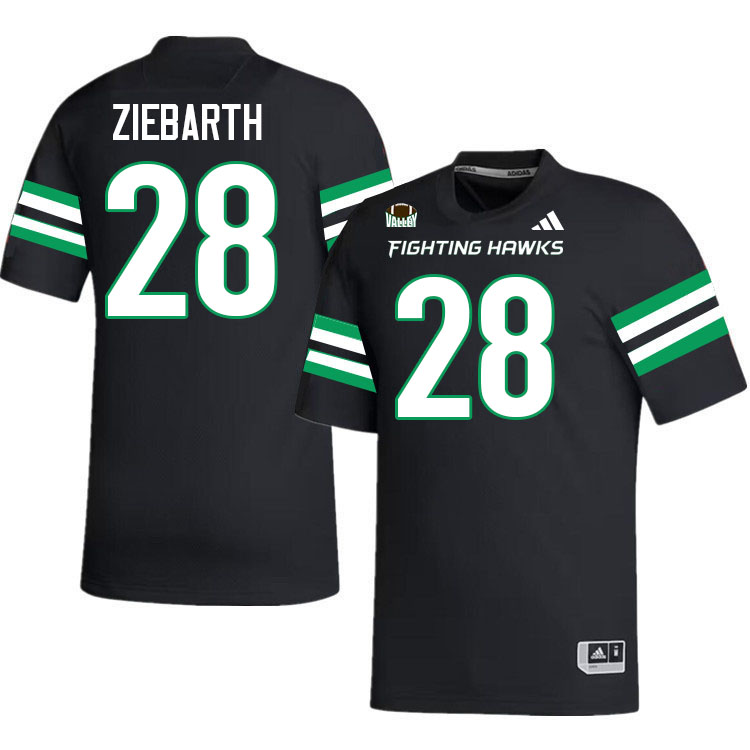 North Dakota Fighting Hawks #28 Gaven Ziebarth College Football Jerseys,Uniforms-Black